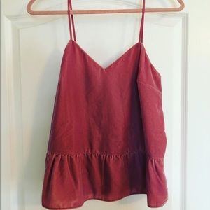 J.crew mauve velvet peplum top